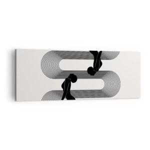 Quadro em tela - Simetria sensual - 140x50 cm