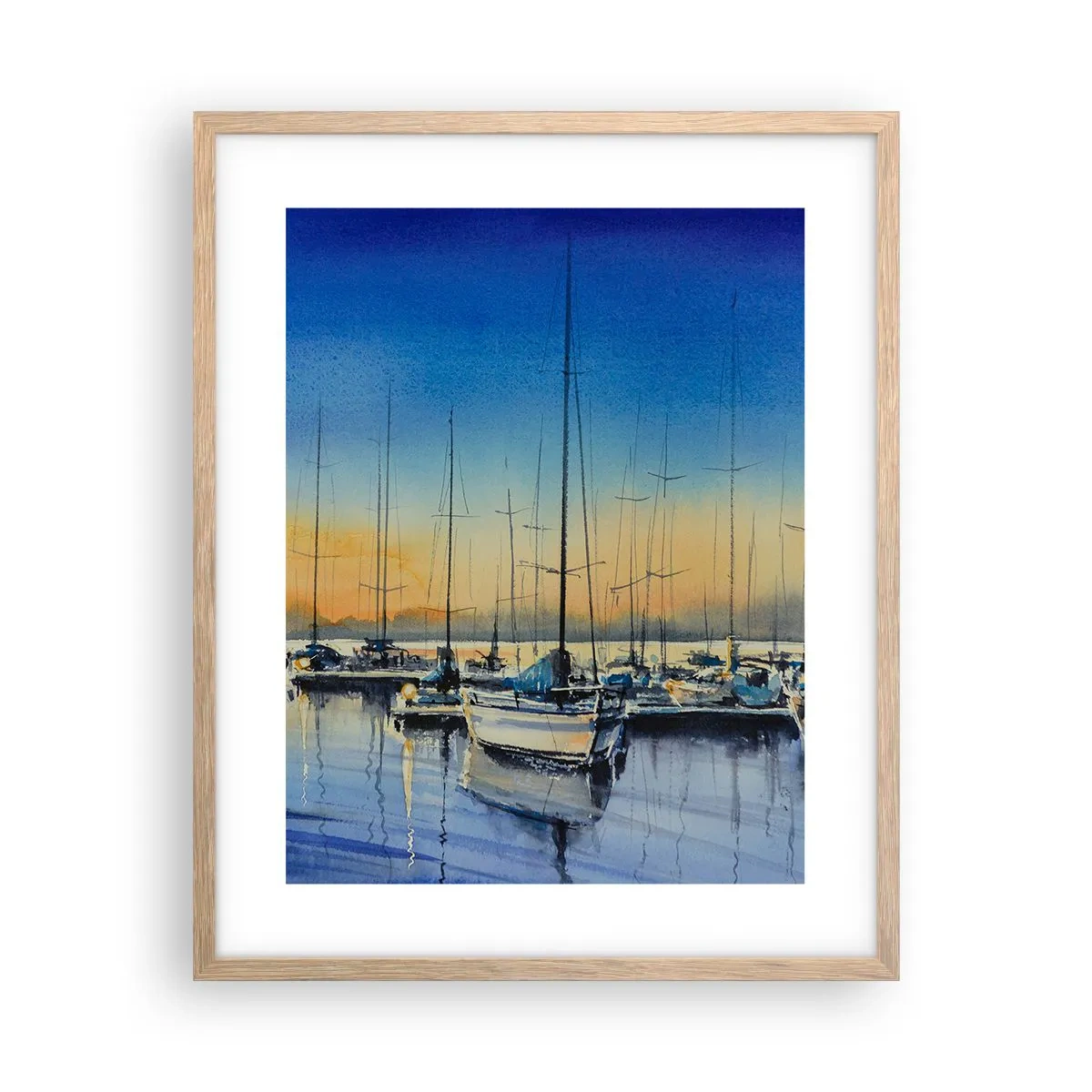 Pôster com moldura de carvalho claro - Fim de um bom dia - 40x50 cm