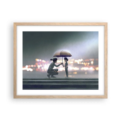 Pôster com moldura de carvalho claro - Está tudo bem agora - 50x40 cm