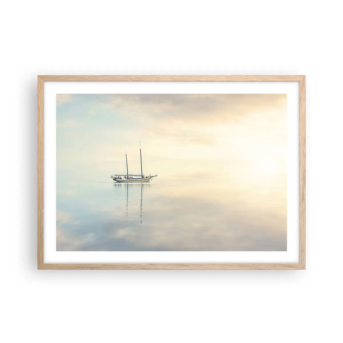 Pôster com moldura de carvalho claro - Num mar de silêncio - 70x50 cm