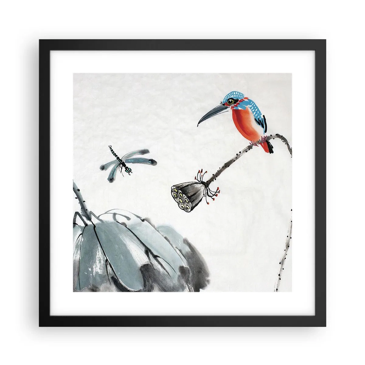 Pôster com moldura preta - A vida do prado - 40x40 cm