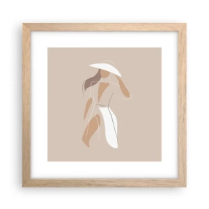 Pôster com moldura de carvalho claro - A moda é diversão - 30x30 cm