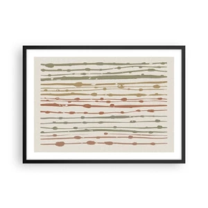 Pôster com moldura preta - Notação musical de cores - 70x50 cm