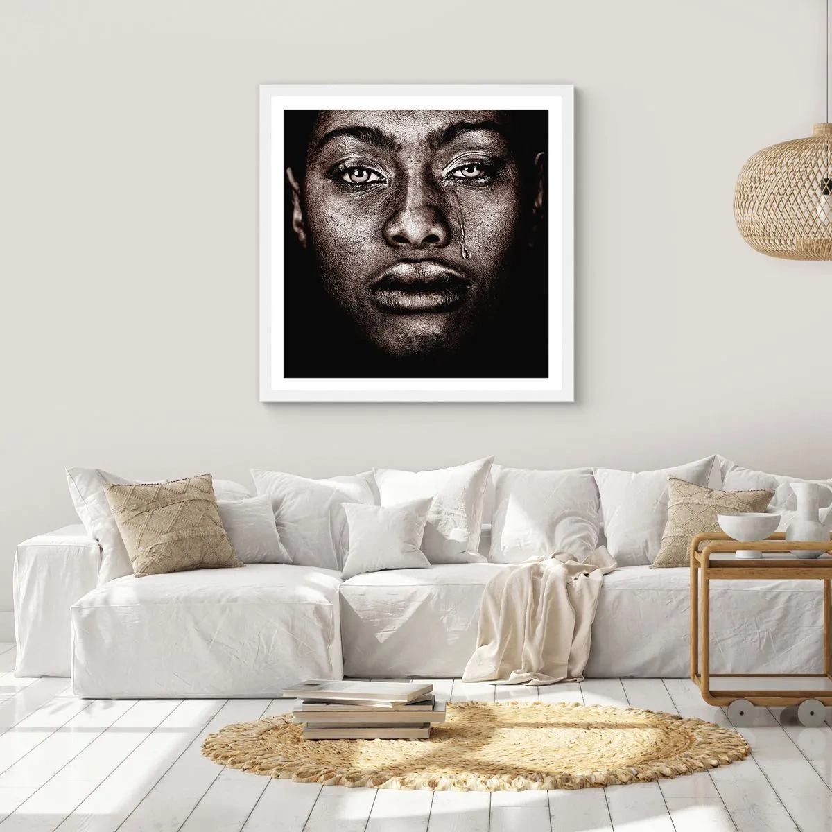 Pôster em moldura branca - Uma lágrima - 30x30 cm