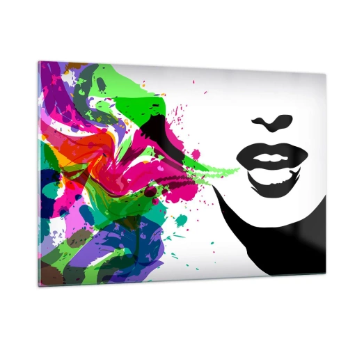 Quadro em vidro - Uma história nas cores do arco-íris - 120x80 cm