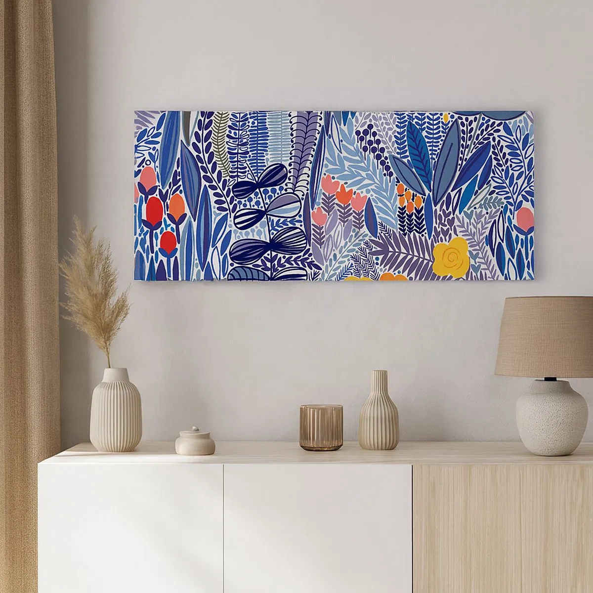 Quadro em tela - Jardim Havaiano - 100x40 cm