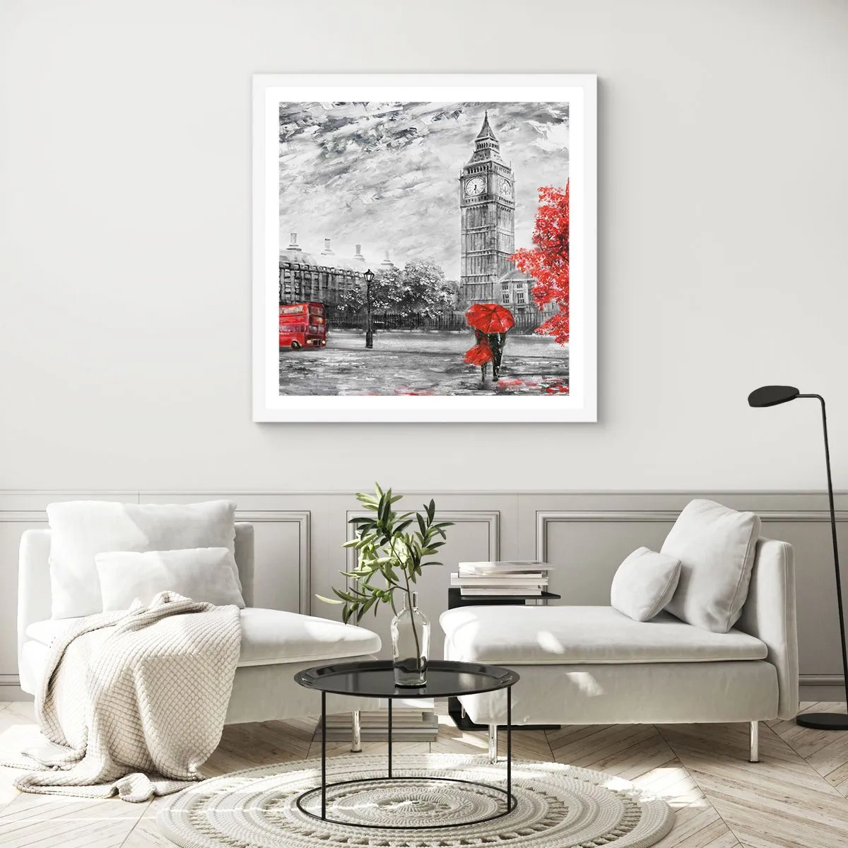 Pôster em moldura branca - Um dia emocionante - 50x50 cm