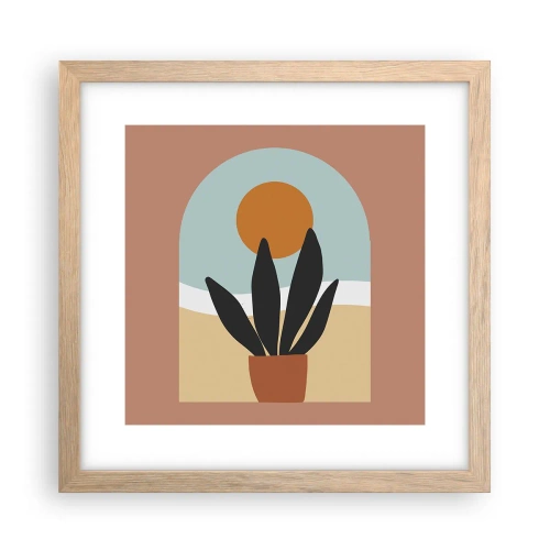 Pôster com moldura de carvalho claro - Pequenas alegrias - 30x30 cm