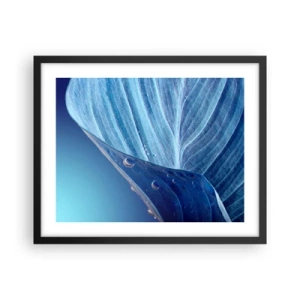 Pôster com moldura preta - Gotas escondidas no azul - 50x40 cm