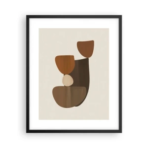 Pôster com moldura preta - Composição em bronze - 40x50 cm