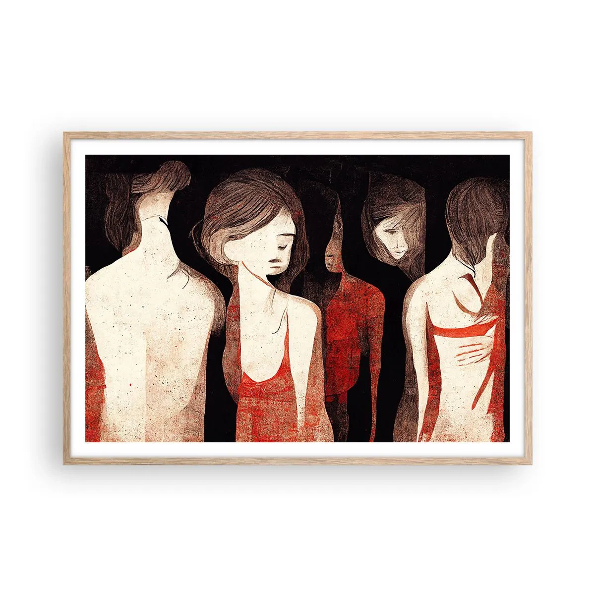 Pôster com moldura de carvalho claro - Madonas das trevas - 100x70 cm