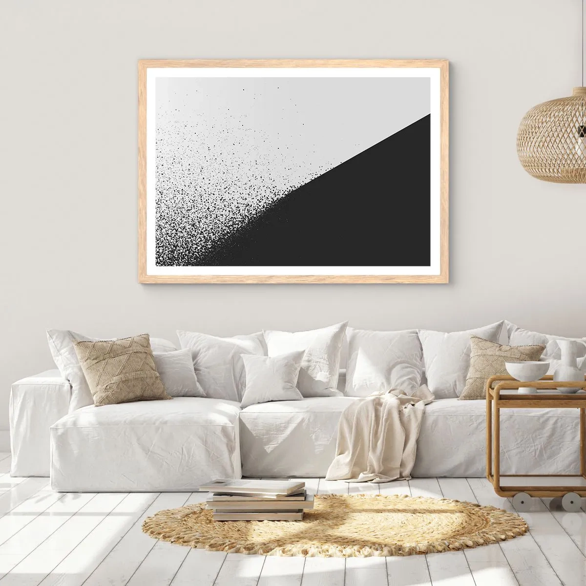 Pôster com moldura de carvalho claro - Cada vez mais rápido, cada vez mais - 70x50 cm