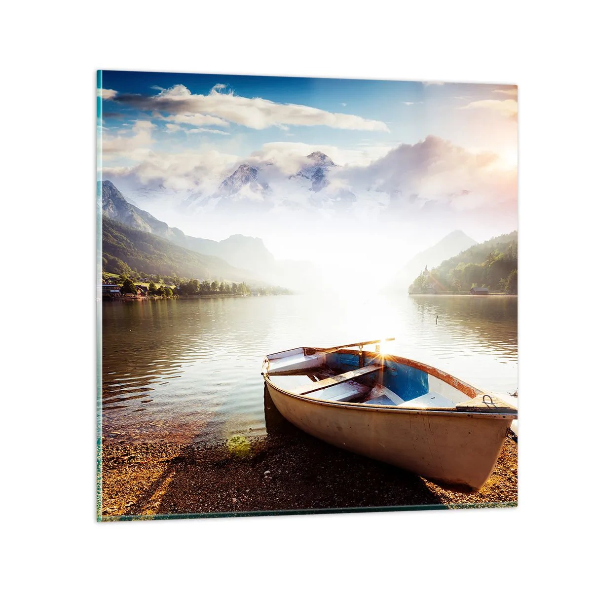 Quadro em vidro - Sobre águas grandes e límpidas - 40x40 cm