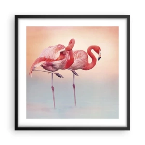 Pôster com moldura preta - Na cor do sol poente - 50x50 cm