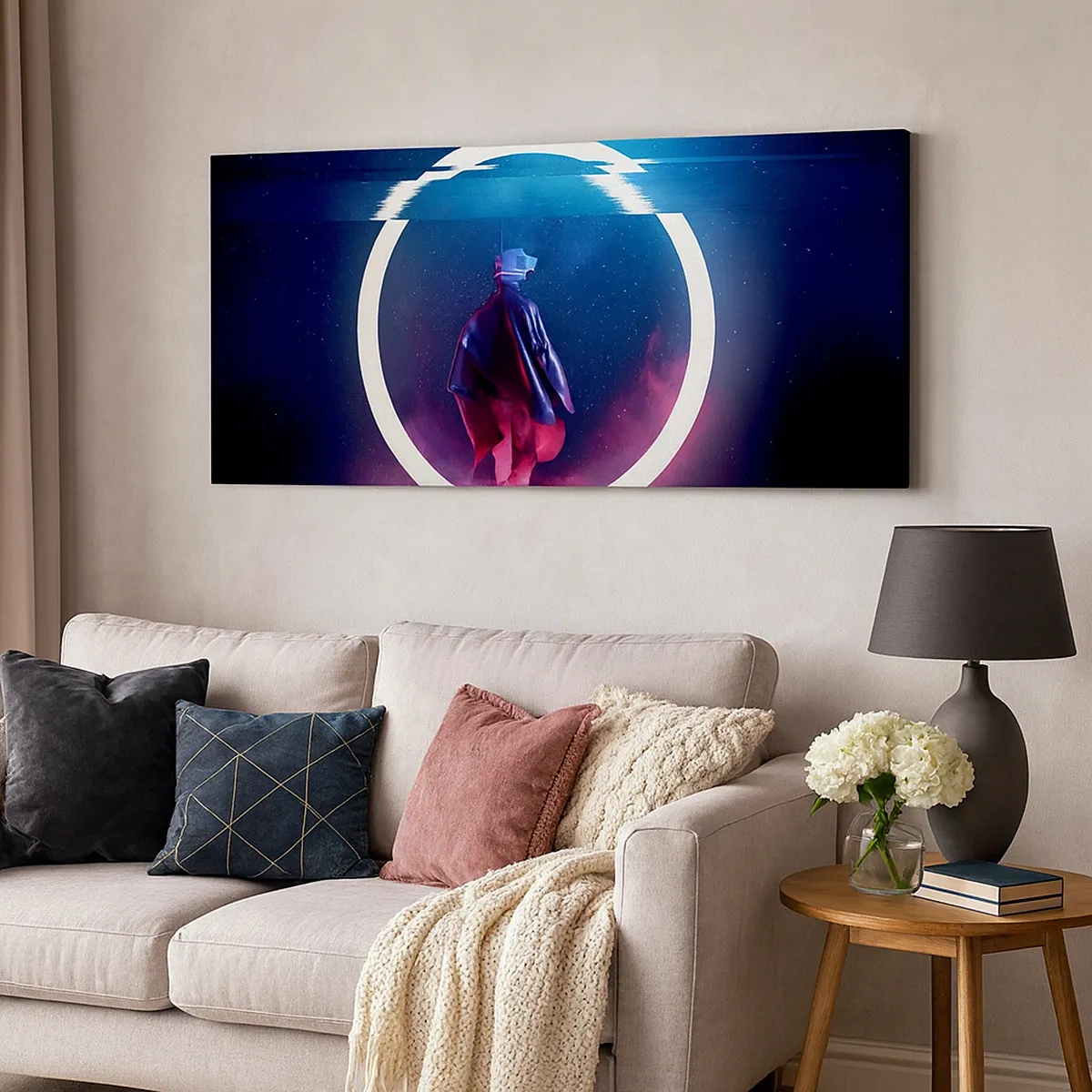 Quadro em tela - Entre Mundos - 30x30 cm