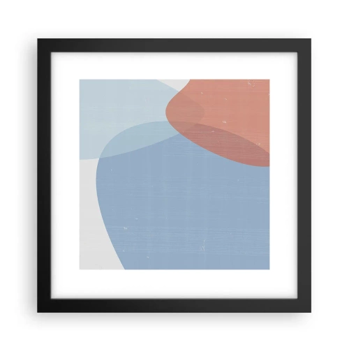 Pôster com moldura preta - Relacionamentos pastel - 30x30 cm