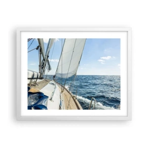 Pôster em moldura branca - Ahoy, aventura - 50x40 cm