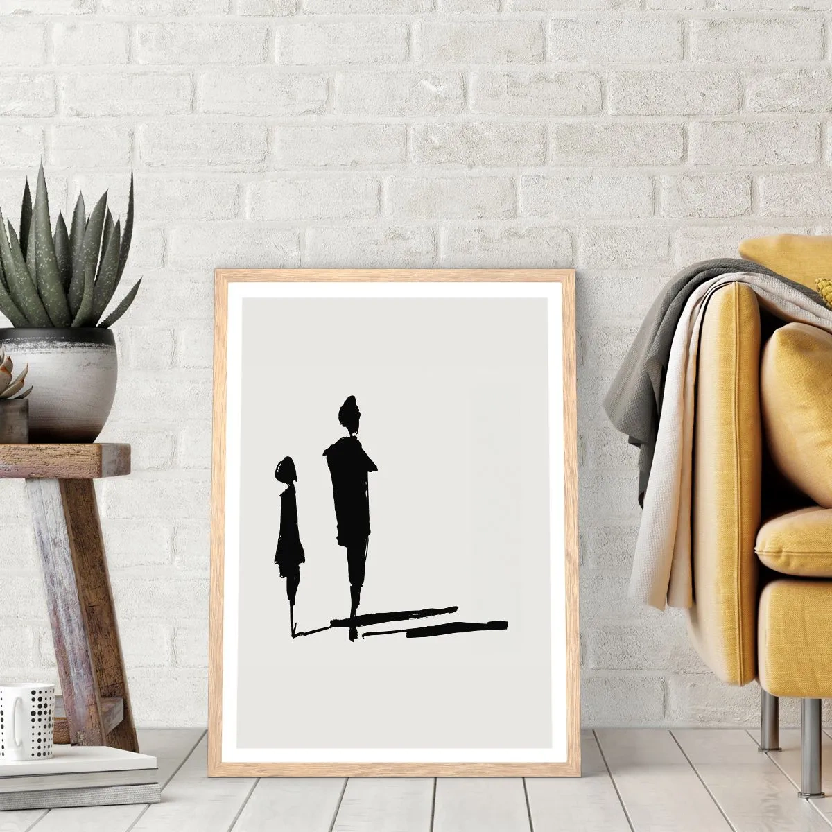 Pôster com moldura de carvalho claro - Certeza que juntos? - 50x70 cm