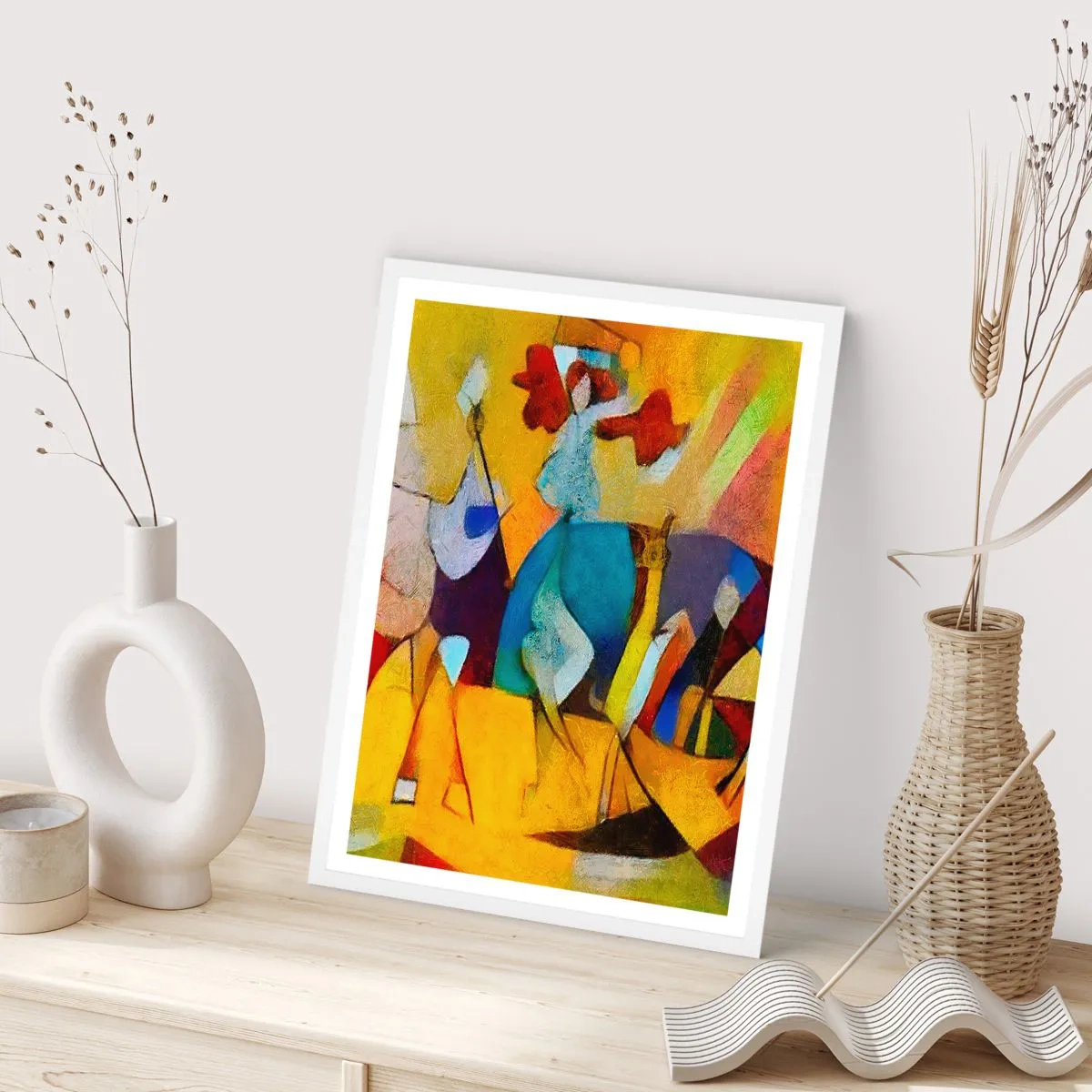 Pôster em moldura branca - Sol - vida - alegria - 70x100 cm