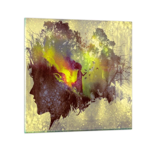 Quadro em vidro - Mãe Natureza - 30x30 cm