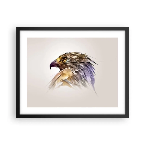 Pôster com moldura preta - Retrato de um guerreiro - 50x40 cm