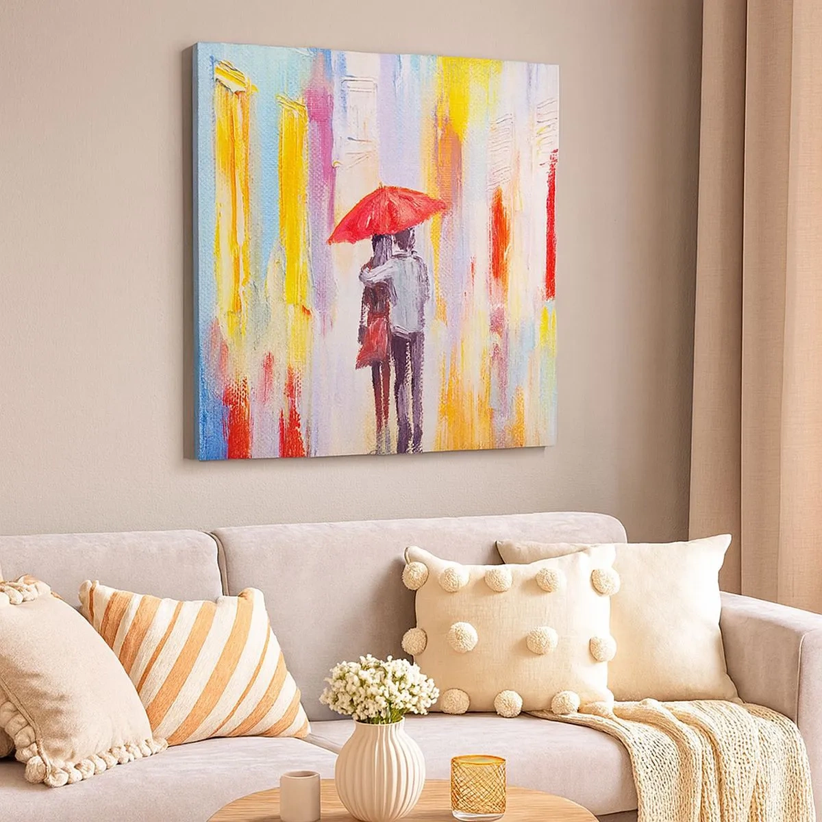 Quadro em tela - Que continue a chover - 30x30 cm