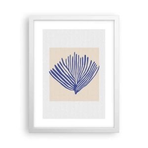 Pôster em moldura branca - Ventilador azul - 30x40 cm