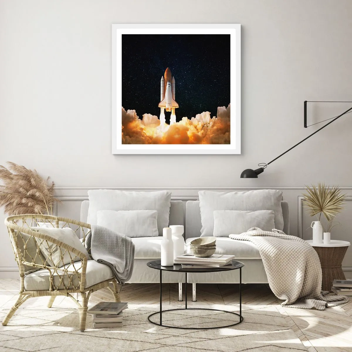 Pôster em moldura branca - Ad astra! - 50x50 cm
