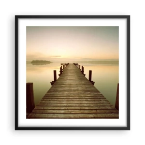 Pôster com moldura preta - Antes do amanhecer, nascer do sol, luz - 50x50 cm
