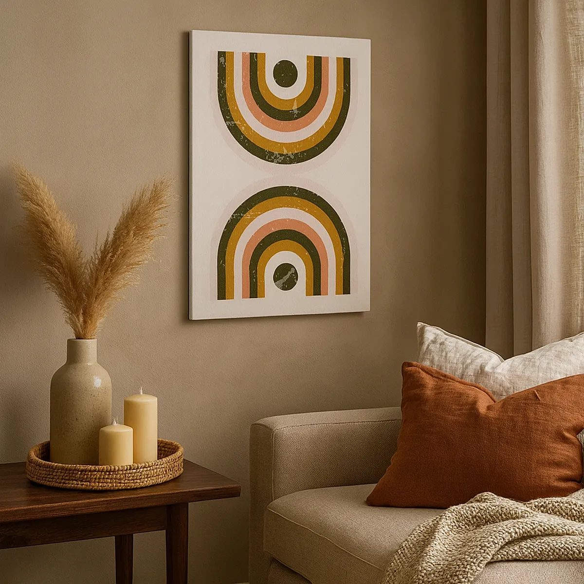 Quadro em tela - Abstração gêmea - 50x70 cm