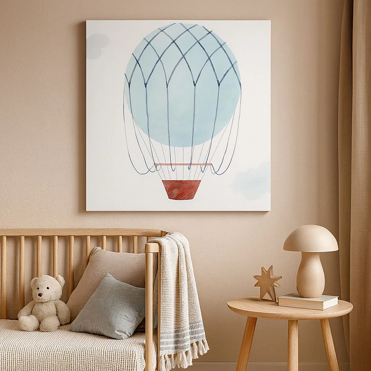 Quadro em tela - Tudo nas nuvens - 30x30 cm