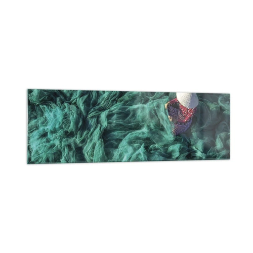 Quadro em vidro - Num mar de redes - 160x50 cm