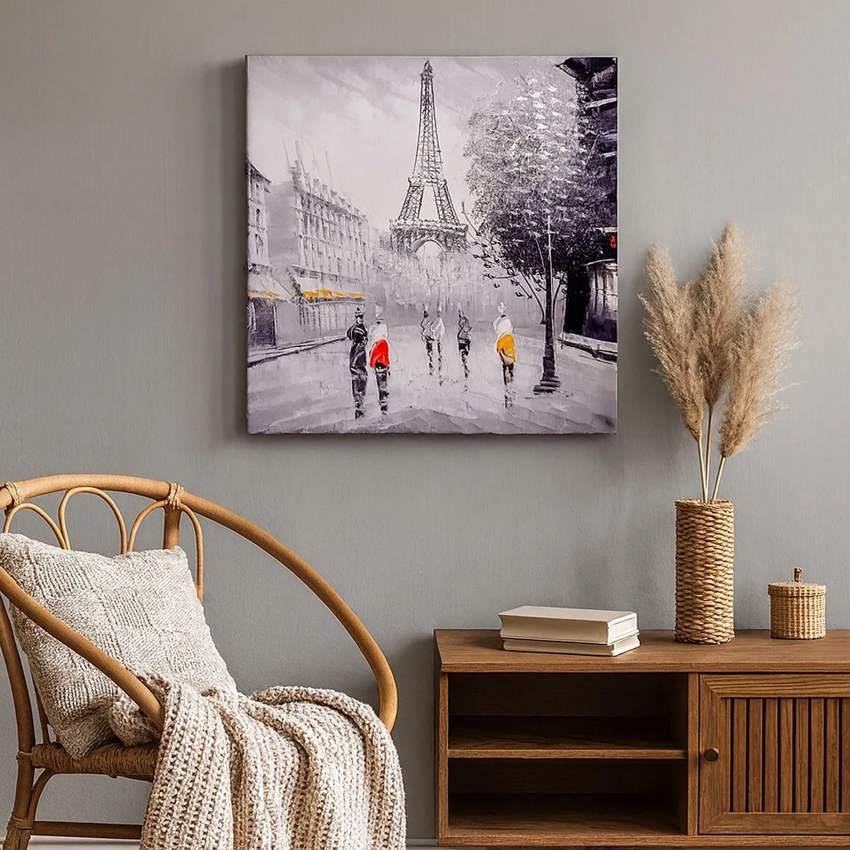 Quadro em tela - Passeio em Paris - 30x30 cm