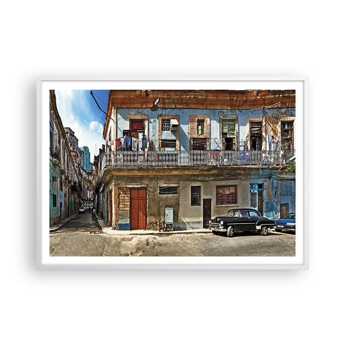 Pôster em moldura branca - Vibrações de Havana - 100x70 cm