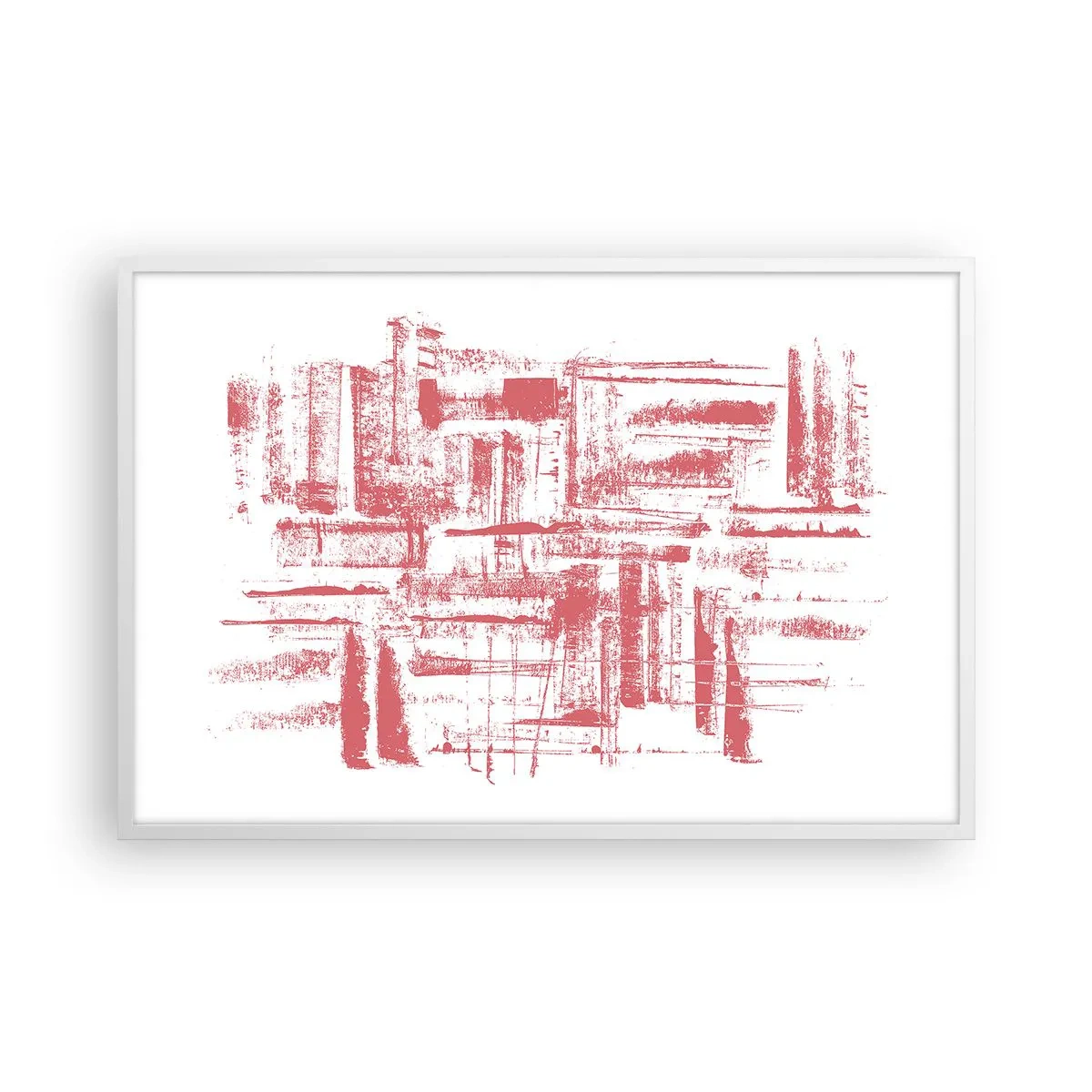 Pôster em moldura branca - Cidade Vermelha - 91x61 cm