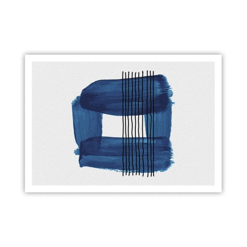 Pôster - Composição azul-negra - 100x70 cm