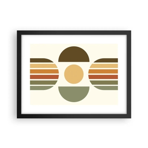 Pôster com moldura preta - Em tons terrosos - 40x30 cm