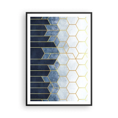 Pôster com moldura preta - Composição em ritmo sincopado - 70x100 cm