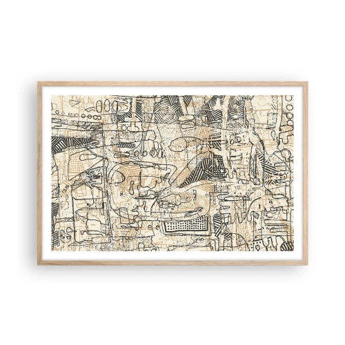 Pôster com moldura de carvalho claro - À espera de ser decifrado - 91x61 cm