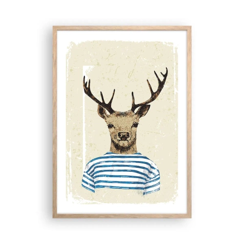 Pôster com moldura de carvalho claro - Porque eu gosto de camisas listradas! - 50x70 cm