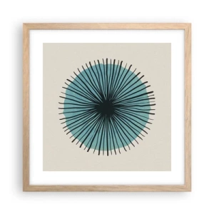 Pôster com moldura de carvalho claro - Radiante sobre o azul - 40x40 cm