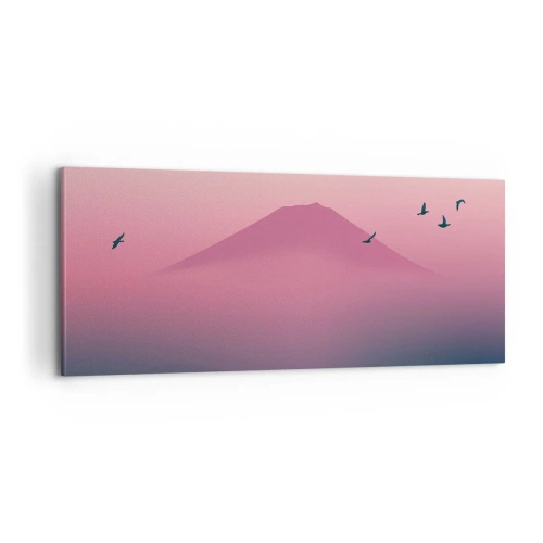 Quadro em tela - Andarilhos sob as nuvens - 100x40 cm