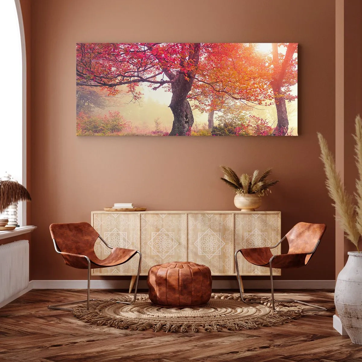 Quadro em tela - Um frenesi de florescimento - 140x50 cm
