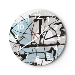 Relógio de parede - Relógio em vidro - Azul mesmo assim - 30x30 cm