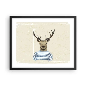 Pôster com moldura preta - Porque eu gosto de camisas listradas! - 50x40 cm