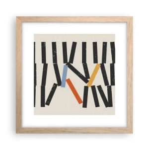 Pôster com moldura de carvalho claro - Dominó – composição - 30x30 cm