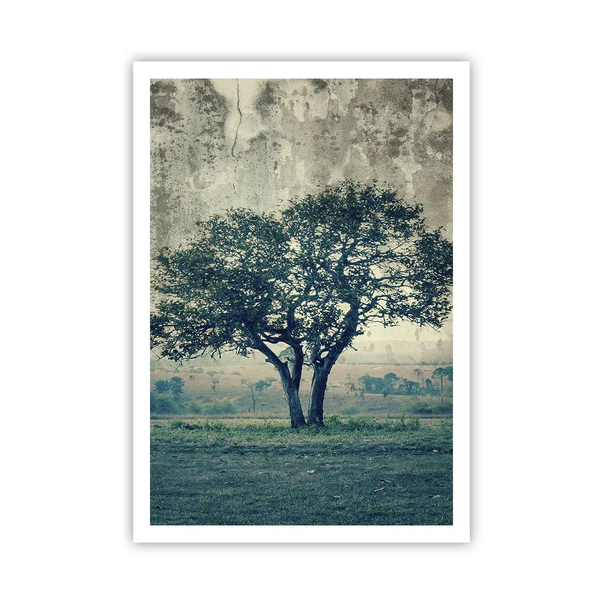 Pôster - Uma macieira num prado azul? - 70x100 cm