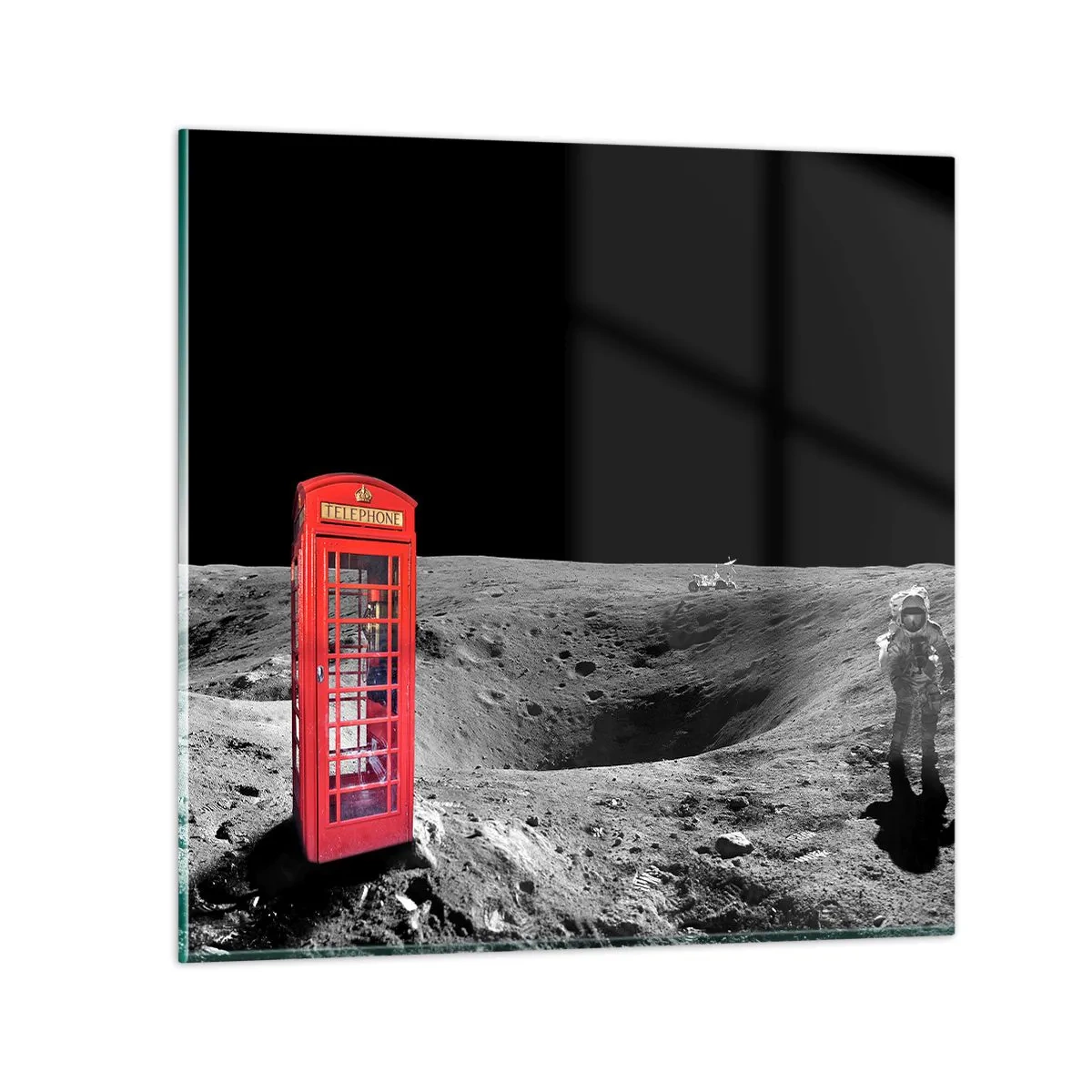 Quadro em vidro - Piada espacial - 60x60 cm