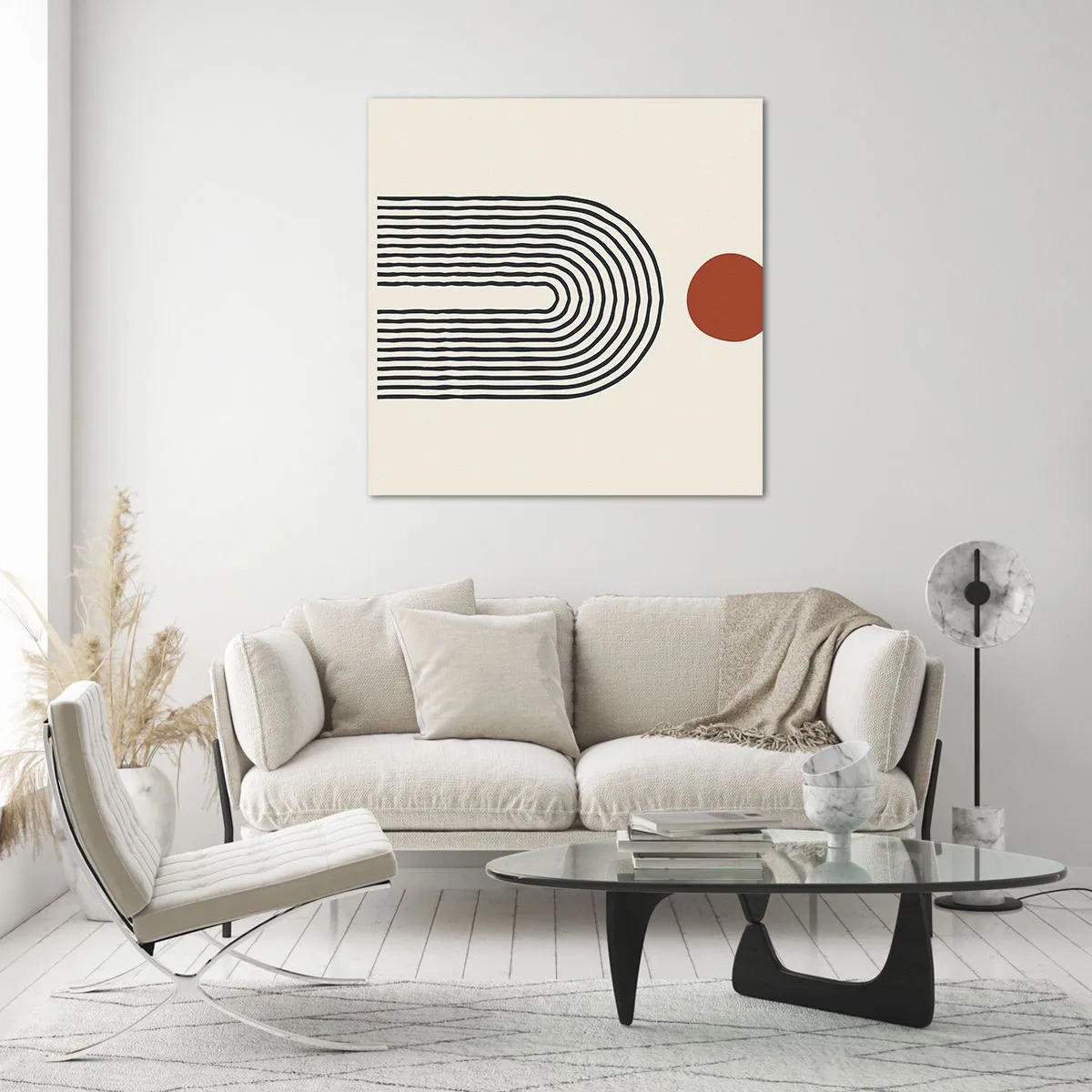 Quadro em vidro - Magnetismo de formas e cores - 30x30 cm
