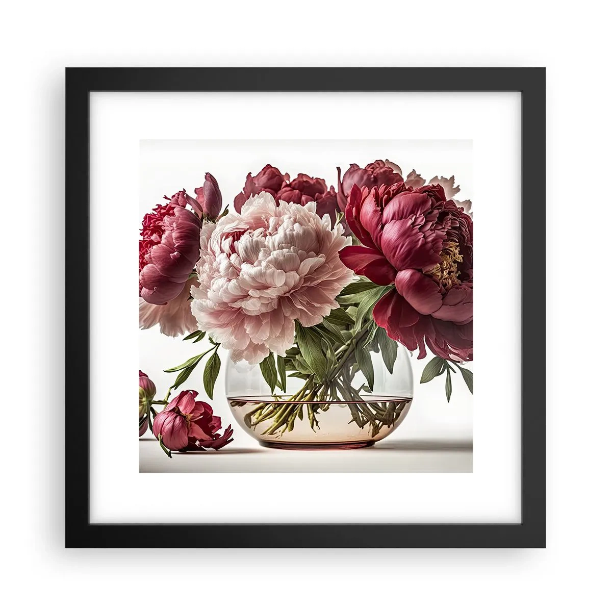 Pôster com moldura preta - Em plena floração de beleza - 30x30 cm